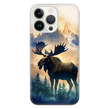 Maxcorners Hunting Phone Case Forest Moose Cover 3 LM1012