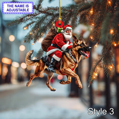 Maxcorners Santa Riding German Shepherd Christmas Ornament â€“ Funny Dog Lover Tree Hanging Decoration, Holiday Pet Gift, Custom German Shepherd Ornament
2D Flat LM2511