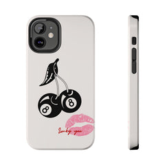 Maxcorners Billiards Chic Cherry Glossy, Protective Lexan Cover Full Wrap Phone Case LM1012