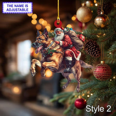 Maxcorners Santa Riding German Shepherd Christmas Ornament â€“ Funny Dog Lover Tree Hanging Decoration, Holiday Pet Gift, Custom German Shepherd Ornament
2D Flat LM2511