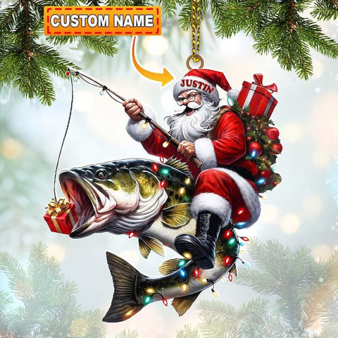 Maxcorners Personalized Fisherman Christmas Ornament: Acrylic Holiday Keepsake