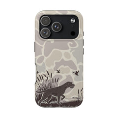 Maxcorners Duck Hunting Dog Camo Tough Case, German Wirehaired Pointer Tough Phone Case for iPhone 17 Full Wrap Phone Case LM0812