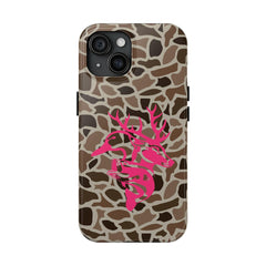 Maxcorners Old School Camo Tough Phone Case, Pink "Deer Duck Fish", Hunting & Fishing Gifts, Accessories Full Wrap Phone Case LM0812