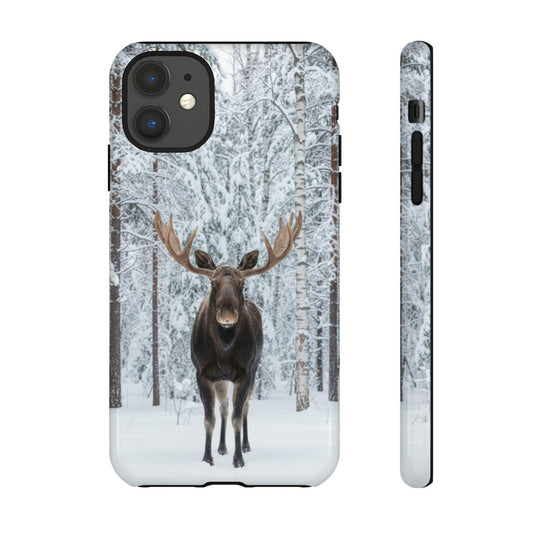 Maxcorners Hunting Moose in Snowy Forest Full Wrap Phone Case LM1012