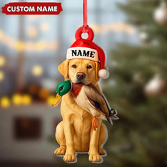 Maxcorners Personalized Labrador Retriever Duck Hunting Ornament, Custom Christmas Gift for Hunters 2D Flat LM2511