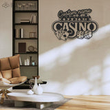 Custom Casino Playing Cards Chips Gambling Dice Poker Metal Wall Art LED Light - Personalized Gamer Name Sign Home Decor Game Zone Decoration