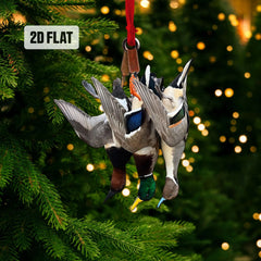 Maxcorners Duck Hunting Flat Ornament, Hunting Rearview Mirror Car Accessories, Hunting Christmas Ornament, Xmas Gift for Dad, Husband, Hunting Lover 2D Flat LM2211