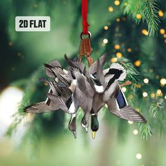 Maxcorners Duck Hunting Flat Ornament, Hunting Rearview Mirror Car Accessories, Hunting Christmas Ornament, Xmas Gift for Dad, Husband, Hunting Lover 2D Flat LM2211
