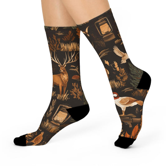 Maxcorners Hunting Crew Socks, Deer Hunting Socks, Duck Hunting, Gift For Hunter, Hunting Gift For Dad, Cottagecore Outdoor Gift, Fisher SocksLM2611