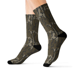 Maxcorners Bottomland Camo Crew Socks, Fleece Lined, Unisex FitLM2611