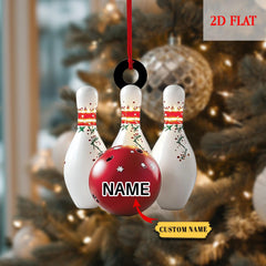Maxcorners Customized Name Bowling Acrylic Ornaments, Bowling Lover Gift For Christmas Ornaments, Bowling Gift Ideas, Christmas Bowling Ornament
 LM1111