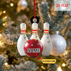 Maxcorners Customized Name Bowling Acrylic Ornaments, Bowling Lover Gift For Christmas Ornaments, Bowling Gift Ideas, Christmas Bowling Ornament
 LM1111