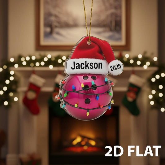 Maxcorners Personalized Bowling Ball 2D FLAT Christmas Ornament, Custom Sports Xmas Tree Decor, Funny Holiday Ornament, Gift for Bowler or Team
 LM1111