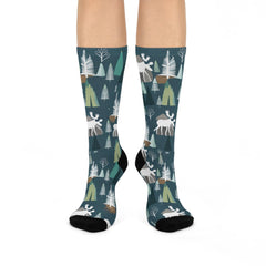 Maxcorners Perfect Moose Lovers gift - Moose socks, Moose gift, Hunting gift, Birthday gift, Christmas stocking stuffer, Unique Hunter's giftLM2611