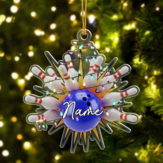 Maxcorners Colorful Bowling Ornament 2025, Personalized Christmas Gift, Custom Name Holiday Decor, Funny Sports Tree Keepsake for Bowlers
 LM1111