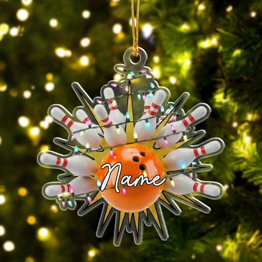 Maxcorners Colorful Bowling Ornament 2025, Personalized Christmas Gift, Custom Name Holiday Decor, Funny Sports Tree Keepsake for Bowlers
 LM1111