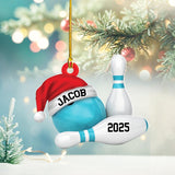 Maxcorners Personalized Bowling Ornament: Custom Name and Year, Wood or Acrylic
 LM1111