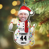 Maxcorners Personalized Bowling Snowman Ornament, Custom Photo Ornament for Bowlers, Funny Sports Christmas Gift, Team Player Holiday Keepsake LM1111