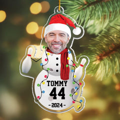 Maxcorners Personalized Bowling Snowman Ornament, Custom Photo Ornament for Bowlers, Funny Sports Christmas Gift, Team Player Holiday Keepsake
 LM1111