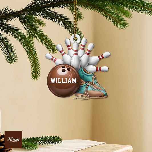 Maxcorners PERSONALIZABLE Bowling Ornament, Custom Name Xmas Tree Decor, Bowler Gift for Kids Teens Adults, CUSTOMIZABLE Sports Gift for Family Friends
 LM1111