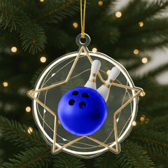Maxcorners Star Bowling Ball Ornament, Personalized Bowler Christmas Gift, Custom Name Bowling Pin Xmas Decor, Sports Keepsake for Team
 LM1111