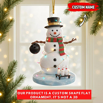 Maxcorners Personalized Name Bowling Ornament, Bowling Ball Ornament, Christmas Gift For Bowling Team, Bowling Christmas Ornament, Bowling Lover Gift LM1111