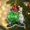 Maxcorners Personalized Bowling Ornament – Custom Name Christmas Decoration Gift for Bowlers and Sports Lovers, 2D flat ornament
 LM1111