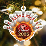 Maxcorners Custom Bowling Christmas Ornament, Personalized Bowling Players Ornament, Bowling Lovers Gift
 LM1111