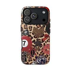 Maxcorners Billiards Cheetah Print Phone Case | Lucky 7, Retro Glam Cover Full Wrap Phone Case LM1012