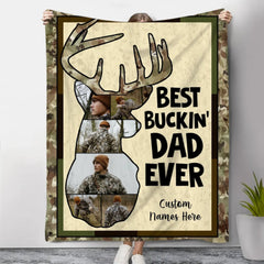 Maxcorners Personalized Hunting Photo Collage Blanket, Father's Day Gift for Dad
 LM1611