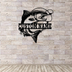 Maxcorners Custom Bass Fishing Metal Sign, Metal Wall Art