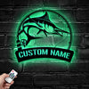 Maxcorners Custom Atlantic Blue Marlin Fishing Metal Sign Fish Wall Art