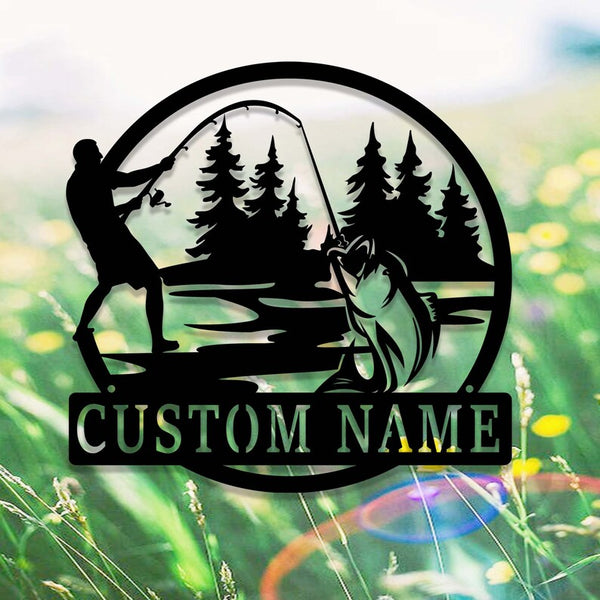 Maxcorners Custom Fishing Metal Sign