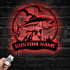 Maxcorners Custom Bigeye Tuna Fishing Metal Sign Fish Wall Art With LED Light