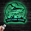 Maxcorners Custom Bigeye Tuna Fishing Metal Sign Fish Wall Art With LED Light
