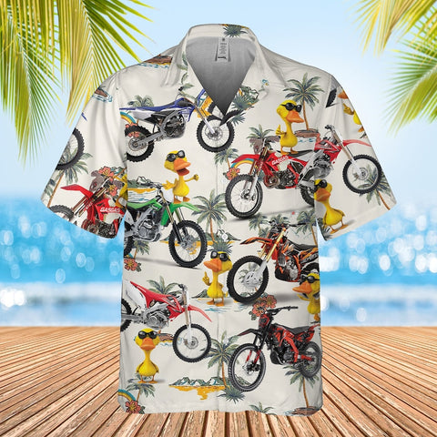 Maxcorner Duck Hawaii Beach Retro Hawaiian Shirt