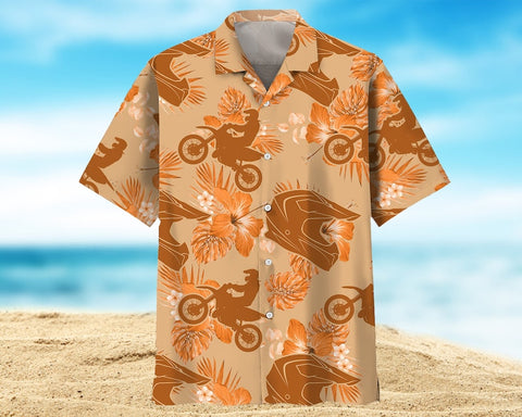 Maxcorner Dirt Bike Helmet Floral Hawaiian Shirt
