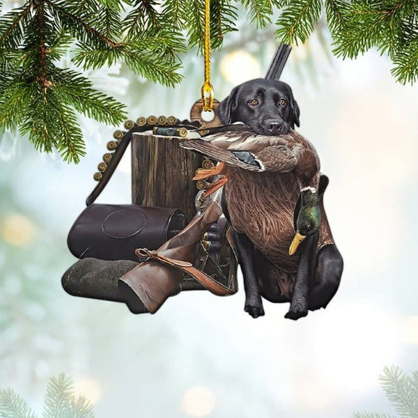 Maxcorners Personalized Dog Hunting Christmas Ornament Gift for Deer Hunting Lovers