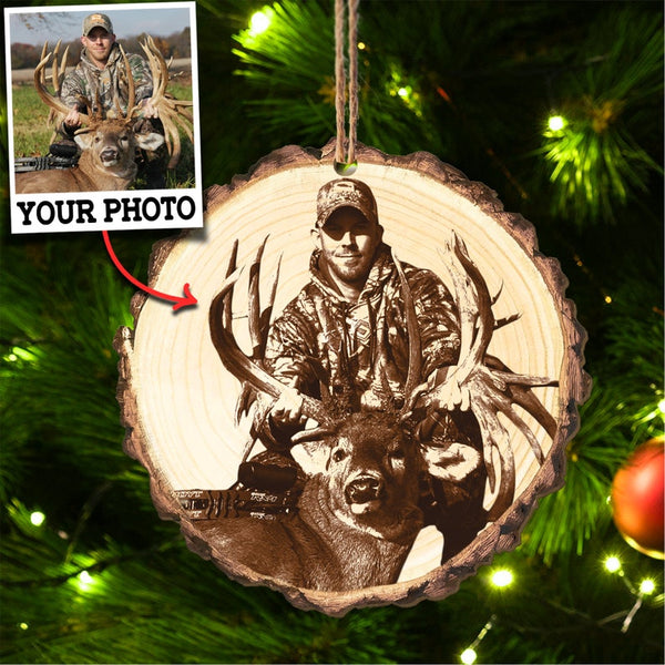 Maxcorners Custom Photo Deer Hunting Ornament Gift for Deer Hunter