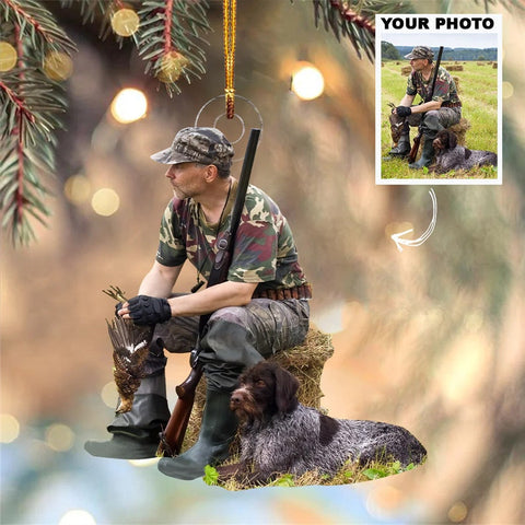 Maxcorners Custom Photo Christmas Hunting Ornament Gift for Deer Hunter