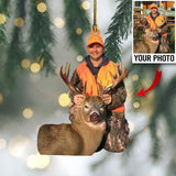 Maxcorners Custom Photo Hunting Ornament Gift for Deer Hunter