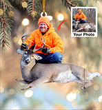 Maxcorners Custom Photo Christmas Hunting Ornament Gift for Deer Hunter