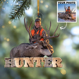 Maxcorners Custom Photo Hunting Christmas Tree Ornament Gift for Deer Hunter