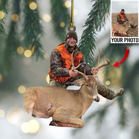 Maxcorners Custom Photo Hunting Ornament Gift for Deer Hunter