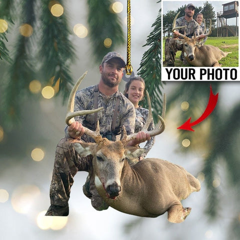 Maxcorners Custom Photo Hunting Ornament Gift for Deer Hunter