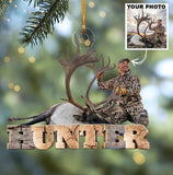 Maxcorners Custom Photo Hunting Christmas Tree Ornament Gift for Deer Hunter