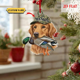 Maxcorners Personalized Hunting Dog Ornament 2025, Custom Xmas Duck Hunter Ornament, Labrador Retriever Christmas Gift for Dad, Hunter Decoration