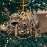 Maxcorners Personalized Hunting Bag Christmas Ornament 2025, Custom Hunter Vest Acrylic Xmas Tree Decor, Gift for Hunters, Outdoor Lovers Keepsake