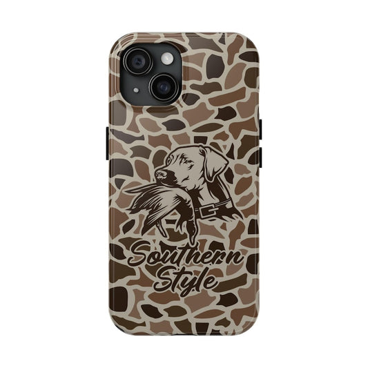 Maxcorners Old School Camo Tough Phone Case, "Southern Style" Duck Dog, Hunting Gifts, Phone Accessories
 Full Wrap Phone Case LM0812