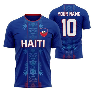 Maxcorners Haiti Soccer Lover Personalized 3D Fan Jersey Custom Football T Shirt With Name Number